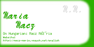 maria macz business card